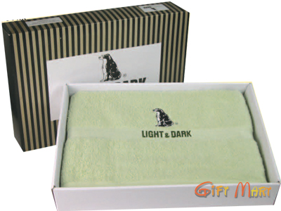 LIGHT&DARK素色刺繡浴巾禮盒