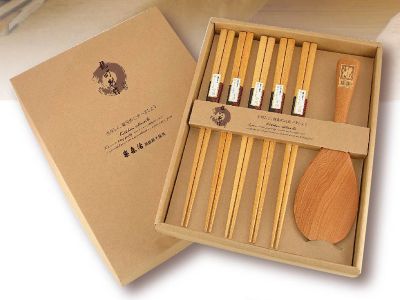 樂森活金檀筷木飯匙組禮盒