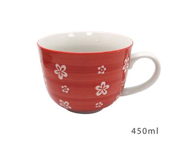 松村窯日式大碗杯(紅)450ml-手工盒裝