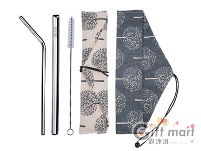 日式布包316不鏽鋼吸管組