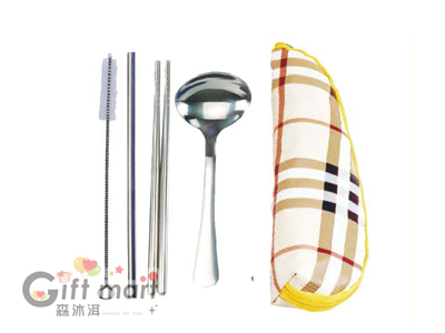 #304不鏽鋼餐具三角包(四件組)