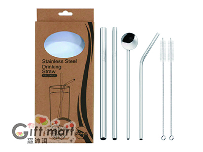 304不鏽鋼吸管6件套裝組