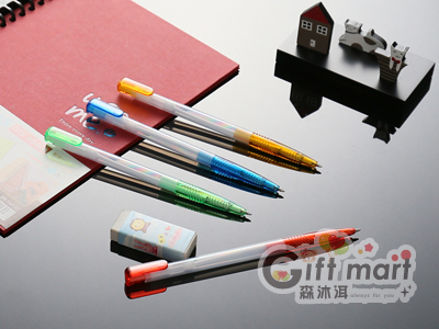 果凍色透明筆管原子筆