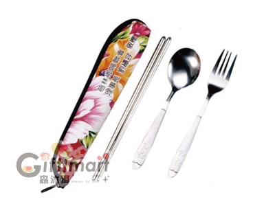 客家花三角拉鍊包餐具組(3件組)