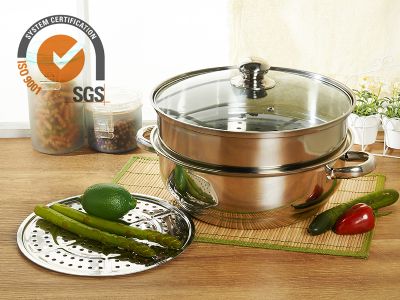 不鏽鋼32cm雙耳蒸鍋