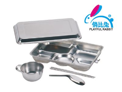 俏比兔五格餐盒附蓋