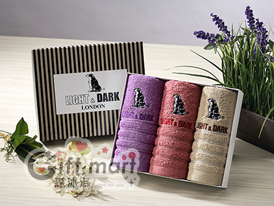 時尚歐風刺繡毛巾-3入禮盒