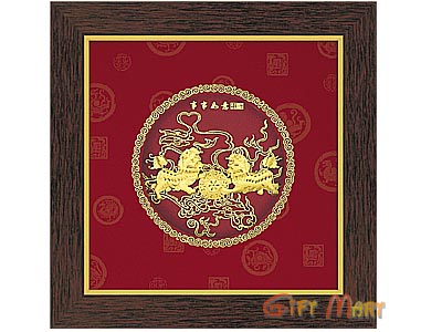 事事如意立體金箔畫-圓形系列