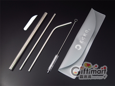 雅品側開304吸管組4入組+刀