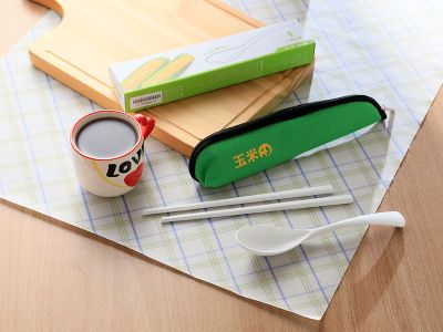 玉米材質環保二件式餐具