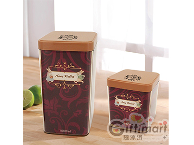 安妮兔透亮儲物罐2入組(1500ml+850ml)