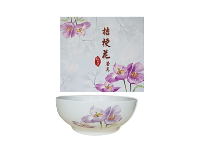 松村窯桔梗花拉麵碗