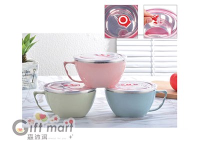 漾彩304不鏽鋼隔熱密封湯碗