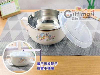 卡通304不鏽鋼隔熱餐碗(900ml)(台灣製造)